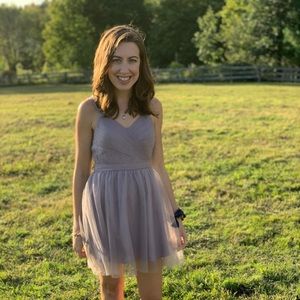 Mauve mini sleeveless cocktail dress